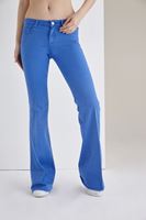 Bayan Mavi İspanyol Paça Düşük Bel Pantolon