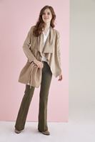 Bayan Yeşil İspanyol Paça Düşük Bel Pantolon