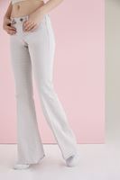 Bayan Gri İspanyol Paça Düşük Bel Pantolon