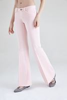 Bayan Pembe İspanyol Paça Düşük Bel Pantolon