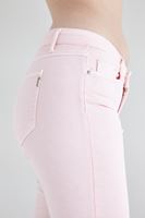 Bayan Pembe İspanyol Paça Düşük Bel Pantolon