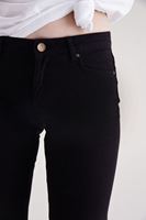 Bayan Siyah İspanyol Paça Düşük Bel Pantolon