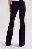 Bayan Siyah İspanyol Paça Düşük Bel Pantolon