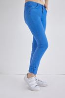 Bayan Mavi Düşük Bel Slim Paça Pantolon