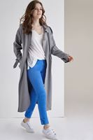 Bayan Mavi Düşük Bel Slim Paça Pantolon