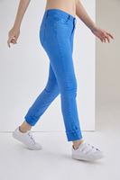 Bayan Mavi Düşük Bel Slim Paça Pantolon