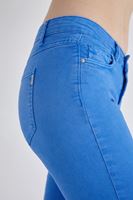 Bayan Mavi Düşük Bel Slim Paça Pantolon
