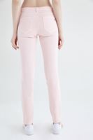 Bayan Pembe Düşük Bel Slim Paça Pantolon