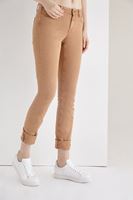 Bayan Kahverengi Düşük Bel Slim Paça Pantolon