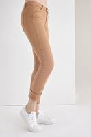 Bayan Kahverengi Düşük Bel Slim Paça Pantolon