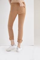 Bayan Kahverengi Düşük Bel Slim Paça Pantolon