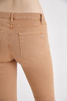 Bayan Kahverengi Düşük Bel Slim Paça Pantolon