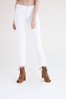 Bayan Beyaz Düşük Bel Slim Paça Pantolon