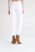 Bayan Beyaz Düşük Bel Slim Paça Pantolon
