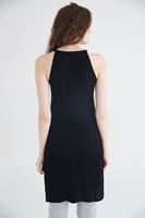 Bayan Siyah Uzun Yırtmaçlı Bluz