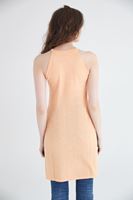 Bayan Turuncu Uzun Yırtmaçlı Bluz