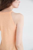 Bayan Turuncu Uzun Yırtmaçlı Bluz