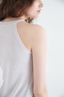 Bayan Krem Uzun Yırtmaçlı Bluz