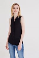 Bayan Siyah Kolsuz Gömlek