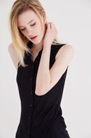 Bayan Siyah Kolsuz Gömlek