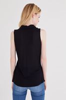 Bayan Siyah Kolsuz Gömlek