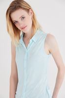 Bayan Mavi Kolsuz Gömlek