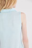 Bayan Mavi Kolsuz Gömlek