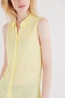 Bayan Sarı Kolsuz Gömlek