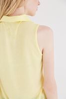 Bayan Sarı Kolsuz Gömlek