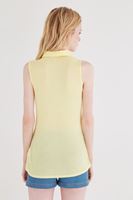 Bayan Sarı Kolsuz Gömlek