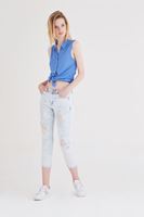 Bayan Mavi Kolsuz Gömlek