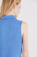 Bayan Mavi Kolsuz Gömlek