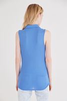 Bayan Mavi Kolsuz Gömlek