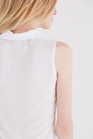 Bayan Beyaz Kolsuz Gömlek