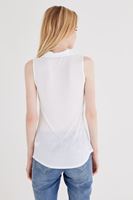 Bayan Beyaz Kolsuz Gömlek