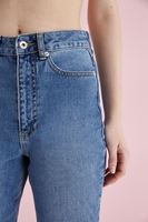 Bayan Mavi Yüksek Bel Jean