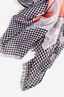 Bayan Gri Çiçek Desenli Şal