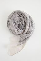 Bayan Krem Desenli İnce Şal