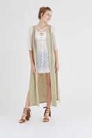 Bayan Sarı Bağcık Detaylı Örme Elbise