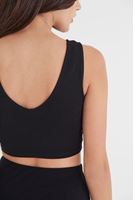 Bayan Siyah Tül Detaylı Kısa Üst