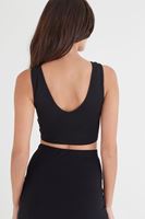 Bayan Siyah Tül Detaylı Kısa Üst