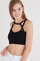 Bayan Siyah Çapraz Askı Detaylı Büstiyer