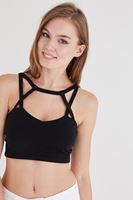 Bayan Siyah Çapraz Askı Detaylı Büstiyer