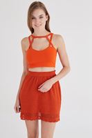 Bayan Turuncu Çapraz Askı Detaylı Büstiyer