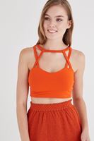 Bayan Turuncu Çapraz Askı Detaylı Büstiyer