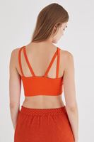 Bayan Turuncu Çapraz Askı Detaylı Büstiyer