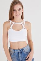 Bayan Beyaz Çapraz Askı Detaylı Büstiyer