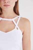 Bayan Beyaz Çapraz Askı Detaylı Büstiyer