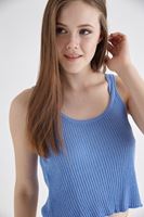 Bayan Mavi Askılı Croptop