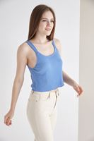 Bayan Mavi Askılı Croptop